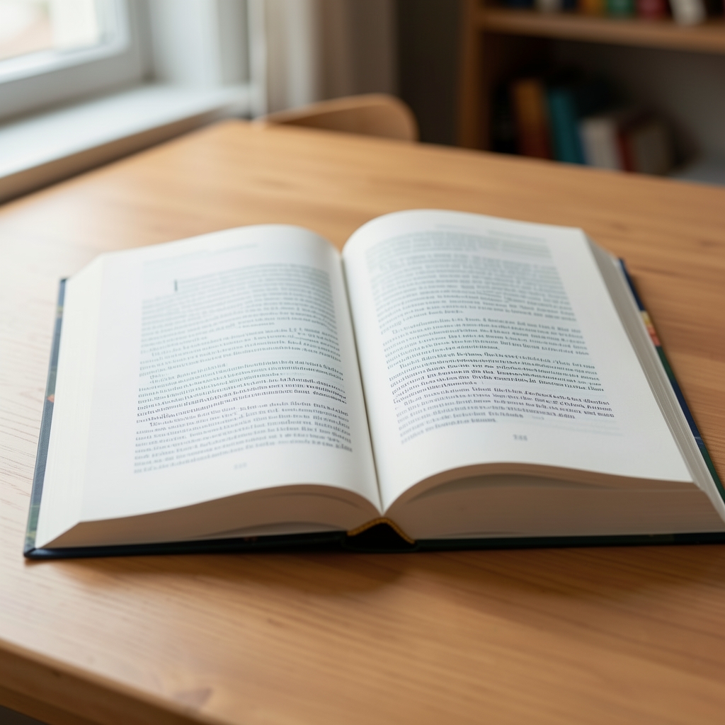 Handgeschriebene Notizen mit deutschen Bildungsbegriffen neben einem offenen Fachbuch